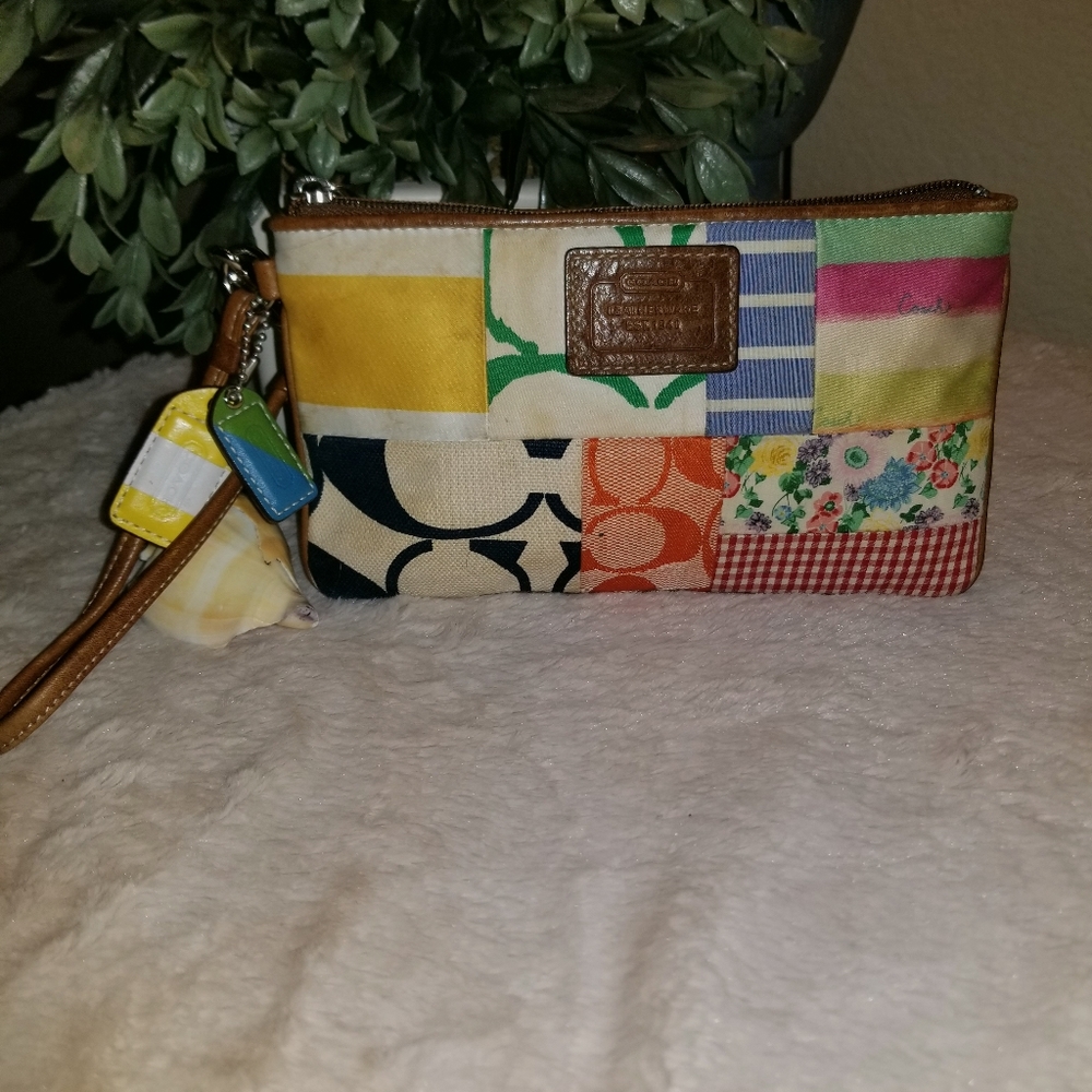 Coach colorful wristlet purse